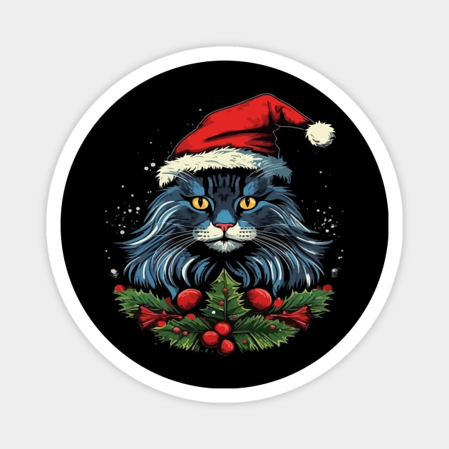 Maine Coon Christmas Magnet by JH Mart